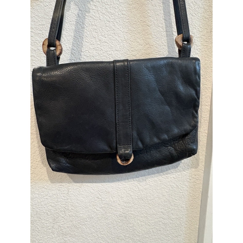 J.Duseri VTG  Black Shoulder bag.HandMade in USA.Festival/BOHO. Genuine leather.